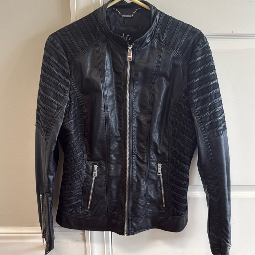 Ladies Black Leather Coalition Jacket LG